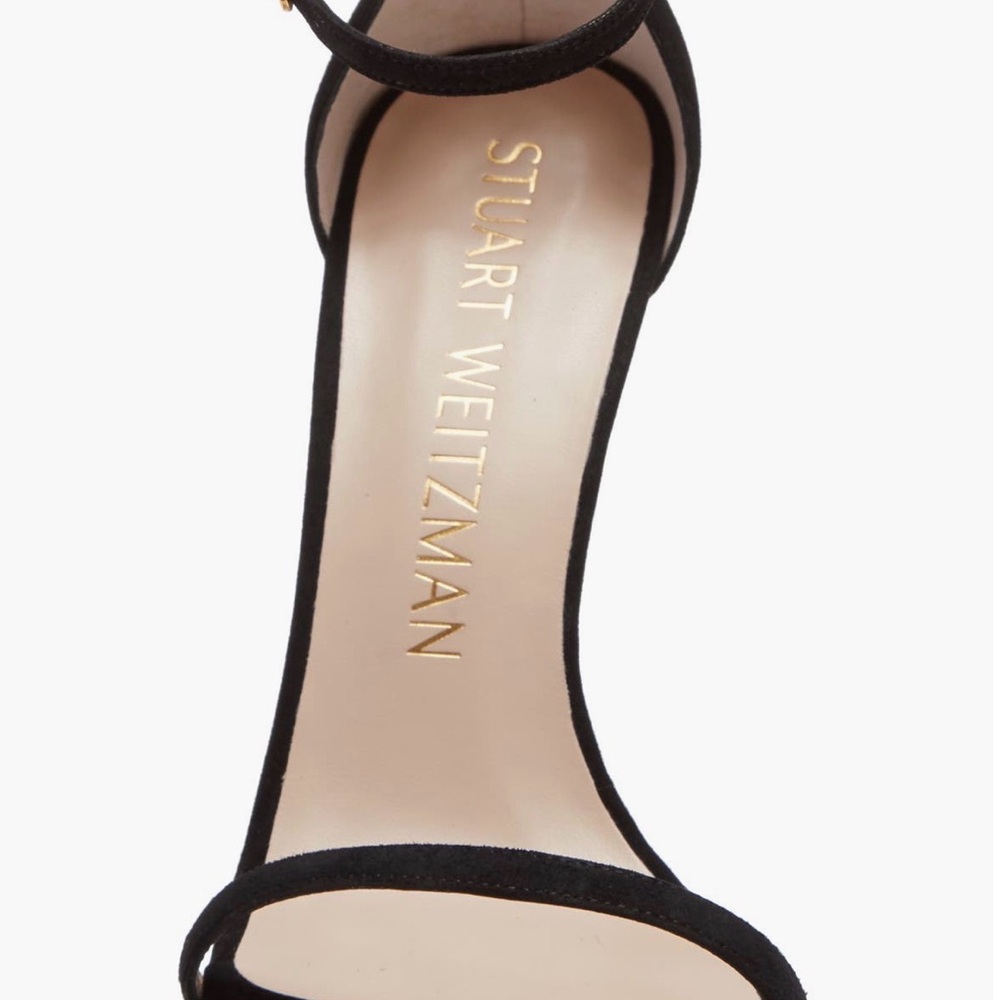 Stuart Weitzman Black NUDISTSONG HEEL IN BLACK SUEDE - Picture 4 of 5
